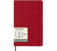 Moleskine Agenda Settimanale con Spazio per Note 12 Mesi 2024, Agenda 2024, Formato Large 13x21, Copertina Rigida e Chiusura Elastica, Colore Rosso Scarlatto