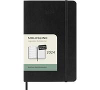 Moleskine Agenda Settimanale con Spazio per Note 12 Mesi 2024, Agenda 2024, Formato Pocket 9x14, Copertina Morbida e Chiusura Elastica, Colore Nero, Lingua Tedesca