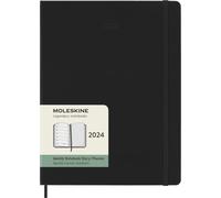 Moleskine Agenda Settimanale con Spazio per Note 12 Mesi 2024, Agenda 2024, Formato XL 19x25, Copertina Rigida e Chiusura Elastica, Colore Nero