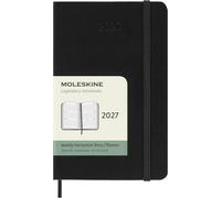 Moleskine Agenda Settimanale Orizzontale 2027, Planner 12 Mesi Con Copertina Rigida e Chiusura Elastica, Formato Pocket 9x14 cm, Colore Nero