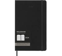 Moleskine Agenda Settimanale Verticale Pro 12 Mesi 2024, Agenda 2024, Formato Large 13x21, Copertina Rigida e Chiusura Elastica, Colore Nero