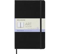 Moleskine Art Collection Sketchbook Album da Disegno con Copertina Rigida e Chiusura ad Elastico, Carta Adatta a Penne, Matite e Pastelli, Nero, Large 13 x 21 cm, 104 Pagine