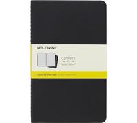 Moleskine Cahier Journal, Set 3 Quaderni a Quadretti, Copertina Morbida con Cucitura a Vista in Cotone, Colore Nero, Formato Large 13 x 21 cm