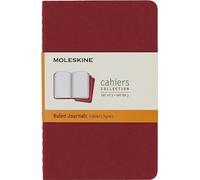 Moleskine - Set 3 Quaderni Cahier Journal - Pocket 9x14 cm - a righe - Copertina morbida rossa