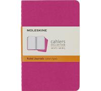 Moleskine Cahier Journal, Set 3 Quaderni con Pagine Bianche, Copertina in Cartoncino con Cucitura in Cotone Visibile, Colore Rosa Cinetico, Formato Pocket 9 x 14 cm, 124 Pagine