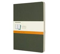 Moleskine Cahier Journal – Set di 3 quaderni a righe, copertina cartone verde mirto XL 19x25 cm
