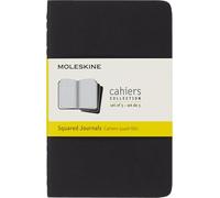 Quaderno Cahier Journal Moleskine pocket a quadretti nero. Black. Set da 3