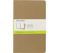 Quaderno Cahier Journal Moleskine large a pagine bianche beige. Kraft Brown. Set da 3