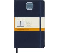 Moleskine Classic Notebook Expanded, Taccuino a Righe, Copertina Rigida e Chiusura Elastica, Formato Large 13 x 21 cm, Colore Blu Zaffiro, 400 Pagine