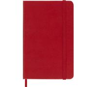 Moleskine Classic Notebook, Taccuino a Quadretti, Copertina Rigida e Chiusura ad Elastico, Formato Pocket 9 x 14 cm, Colore Rosso Scarlatto, 192 Pagine
