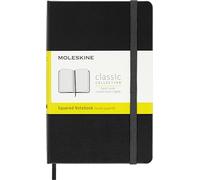 Moleskine Classic Notebook, Taccuino a Quadretti, Copertina Rigida e Chiusura ad Elastico, Formato Pocket 9 x 14 cm, Colore Nero, 192 Pagine