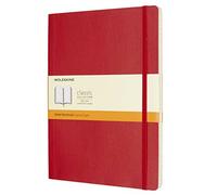Moleskine Classic Notebook, Taccuino a Righe, Copertina Morbida e Chiusura Elastica, Formato XL 19 x 25 cm, Colore Rosso Scarlatto, 192 Pagine