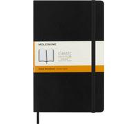 Moleskine Classic Notebook, Taccuino a Righe, Copertina Morbida e Chiusura ad Elastico, Formato Large 13 x 21 cm, Colore Nero, 192 Pagine