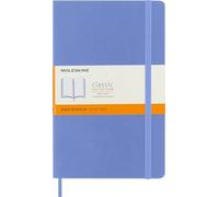 Moleskine Classic Notebook, Taccuino a Righe, Copertina Morbida e Chiusura Elastica, Formato Large 13 x 21 cm, Colore Blu Ortensia, 240 Pagine