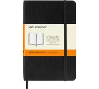 Taccuino Moleskine pocket a righe copertina morbida nero. Black