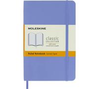 Moleskine Classic Notebook, Taccuino a Righe, Copertina Morbida e Chiusura Elastica, Formato Pocket 9 x 14 cm, Colore Blu Ortensia, 192 Pagine