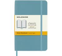 Moleskine Classic Notebook, Taccuino a Righe, Copertina Morbida e Chiusura Elastica, Formato Pocket 9 x 14 cm, Colore Azzurro, 192 Pagine