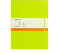 Moleskine Classic Notebook, Taccuino a Righe, Copertina Morbida e Chiusura Elastica, Formato XL 19 x 25 cm, Colore Verde Limone, 192 Pagine