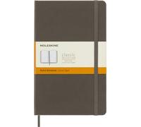 Moleskine Classic Notebook, Taccuino a Righe, Copertina Rigida e Chiusura ad Elastico, Formato Large 13 x 21 cm, Colore Marrone Terra, 240 Pagine