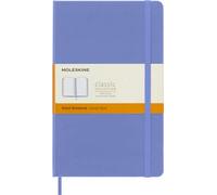 Moleskine - Classic Notebook, Taccuino a Righe, Copertina Rigida e Chiusura ad Elastico, Formato Large 13 x 21 cm, Colore Blu Ortensia, 240 Pagine