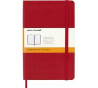 Moleskine Classic Notebook, Taccuino a Righe, Copertina Rigida e Chiusura ad Elastico, Formato Medium 11,5 x 18 cm, Colore Rosso Scarlatto, 208 Pagine