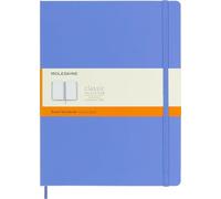 Moleskine Classic Notebook, Taccuino a Righe, Copertina Rigida e Chiusura Elastica, Formato XL 19 x 25 cm, Colore Blu Ortensia, 192 Pagine