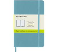 Moleskine Classic Notebook, Taccuino con Pagine Bianche, Copertina Morbida e Chiusura Elastica, Formato Pocket 9 x 14 cm, Colore Azzurro, 192 Pagine