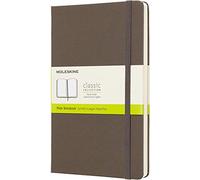 Moleskine Classic Notebook, Taccuino con Pagine Bianche, Copertina Rigida e Chiusura ad Elastico, Formato Large 13 x 21 cm, Colore Marrone Terra, 240 Pagine