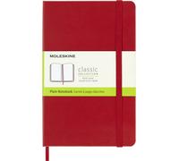 Moleskine Classic Notebook, Taccuino con Pagine Bianche, Copertina Rigida e Chiusura ad Elastico, Formato Medium 11,5 x 18 cm, Colore Rosso Scarlatto, 208 Pagine