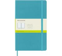 Moleskine Classic Notebook, Taccuino con Pagine Bianche, Copertina Rigida e Chiusura Elastica, Formato Large 13 x 21 cm, Colore Azzurro, 240 Pagine