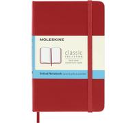 Moleskine Classic Notebook, Taccuino con Pagine Puntinate, Copertina Rigida e Chiusura ad Elastico, Formato Pocket 9 x 14 cm, Colore Rosso Scarlatto, 192 Pagine