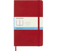 Moleskine Classic Notebook, Taccuino con Pagine Puntinate, Copertina Rigida e Chiusura Elastica, Formato Large 13 x 21 cm, Colore Rosso Scarlatto, 240 Pagine