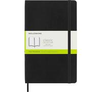 Moleskine Classic Notebook, Taccuino con Pagine Bianche, Copertina Morbida e Chiusura ad Elastico, Formato Large 13 x 21 cm, Colore Nero, 192 Pagine