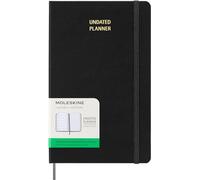 Moleskine Undated Weekly Planner, Agenda Settimanale con Spazio per Note 12 Mesi, Copertina Rigida e Chiusura Elastica, Colore Nero, Formato Large 13 x 21 cm