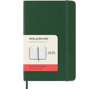 Moleskine Daily Planner, Agenda Giornaliera 12 Mesi 2025, Copertina Morbida e Chiusura Elastica, Colore Verde Mirto, Formato Pocket 9x14 cm