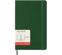Moleskine Daily Planner, Agenda Giornaliera 12 Mesi 2025, Copertina Rigida e Chiusura Elastica, Colore Verde Mirto, Formato Large 13x21 cm