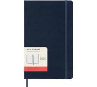 Moleskine Daily Planner, Agenda Giornaliera 12 Mesi 2025, Copertina Rigida e Chiusura Elastica, Colore Blu Zaffiro, Formato Large 13x21 cm