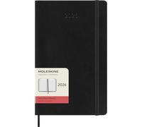 Moleskine 12 Monate Tagesnotizkalender 2026, L/A5, 1 Tag = 1 Seite, Weicher Einband, Schwarz