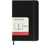 Moleskine 12 Monate Tageskalender 2026, Pocket/A6, 1 Tag = 1 Seite, fester Einband, Schwarz