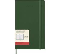 Moleskine 12 Monate Tageskalender 2026, Large/A5, 1 Tag = 1 Seite, Fester Einband, Myrtengrün