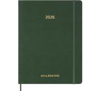 Moleskine Essential Planner 2025-2026, Agenda Settimanale Verticale 15 Mesi, Con Slot Orari Giornalieri, Copertina Flessibile, Colore Verde Mirto, Formato XXL 23,5x28,14