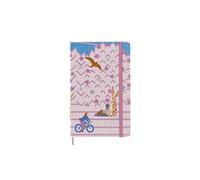 Moleskine Taccuino in Edizione Limitata, Taccuino Sakura, Layout a Righe e Copertina Rigida in Tessuto, Formato Large 13 x 21 cm, Motivo Bicicletta e Colore Rosa Scuro