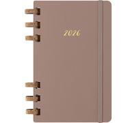Moleskine 12 Monate Planer mit Spiralbindung 2026, L/A5, Fester Einband, Mandelbraun