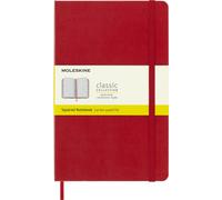 Moleskine Notebook Classic Pagina a Quadretti, Taccuino Copertina Rigida e Chiusura ad Elastico, Colore Rosso Scarlatto, Dimensione Large 13 x 21 cm, 240 Pagine