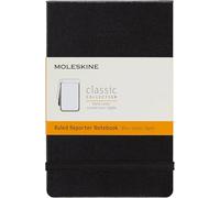 Moleskine - Notebook Reporter Pagina a Righe - Taccuino Copertina Rigida - Colore Nero - Dimensione Large 9 x 14 cm - 192 Pagine
