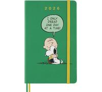 Moleskine Peanuts Daily Planner, Agenda Giornaliera 2026 12 Mesi, con Copertina Rigida, Chiusura Elastica e Adesivi a Tema, Formato Large 13 x 21 cm