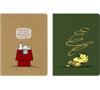 Moleskine Peanuts Set 2 Quaderni,Cahier Journal a Righe, XL 19x25 cm | Design Snoopy e Woodstock, Quaderno Flessibile, Cucitura Singer, 120 Pagine