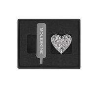 Moleskine Pin Herzkristall, Silber