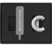 Moleskine Pin per Taccuino o Agenda Lettera C, Spilla Lettere, Personalizza la Chiusura con Elastico, Idee Regalo Personalizzato, Colore Argento