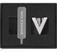 Moleskine Pin per Taccuino o Agenda Lettera V, Spilla Lettere, Personalizza la Chiusura con Elastico, Idee Regalo Personalizzato, Colore Argento